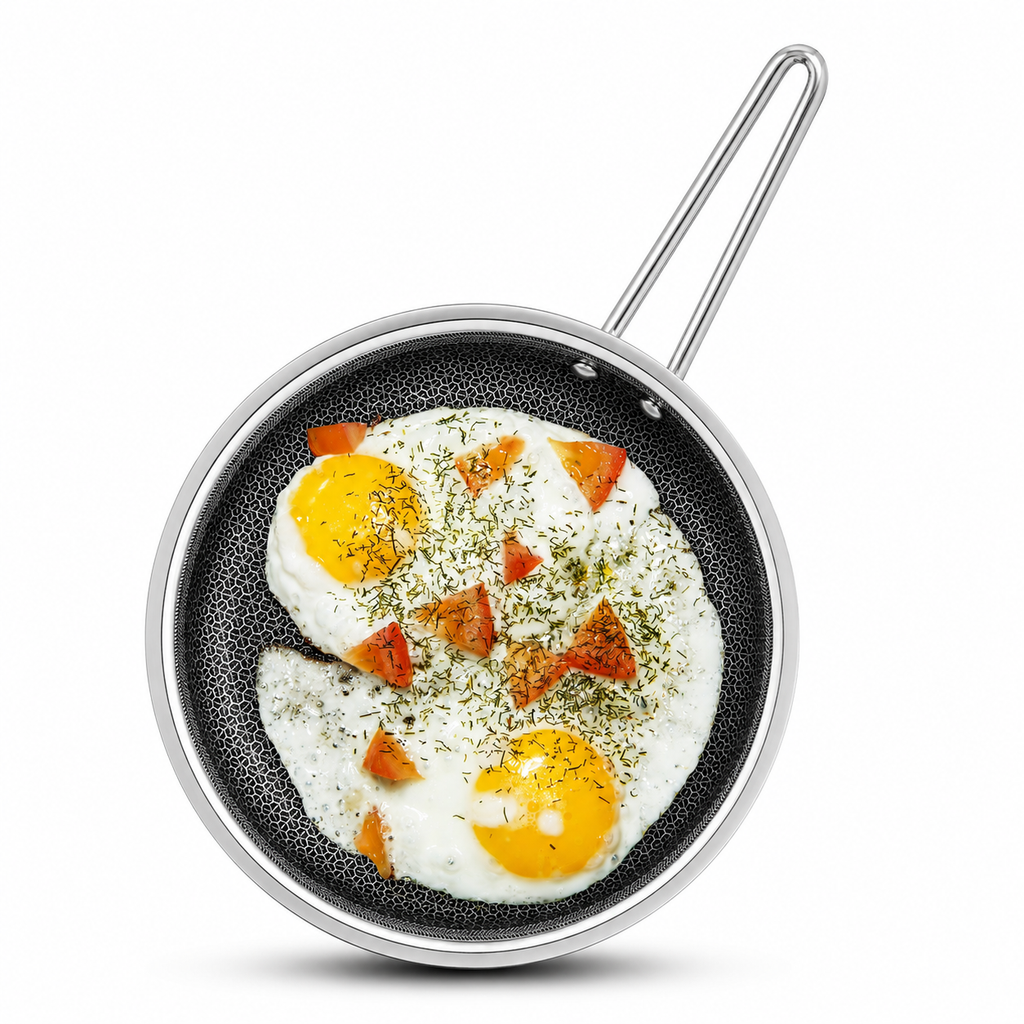 UPCW TRIPLY STAINLESS STEEL HONEYCOMB FRYPAN