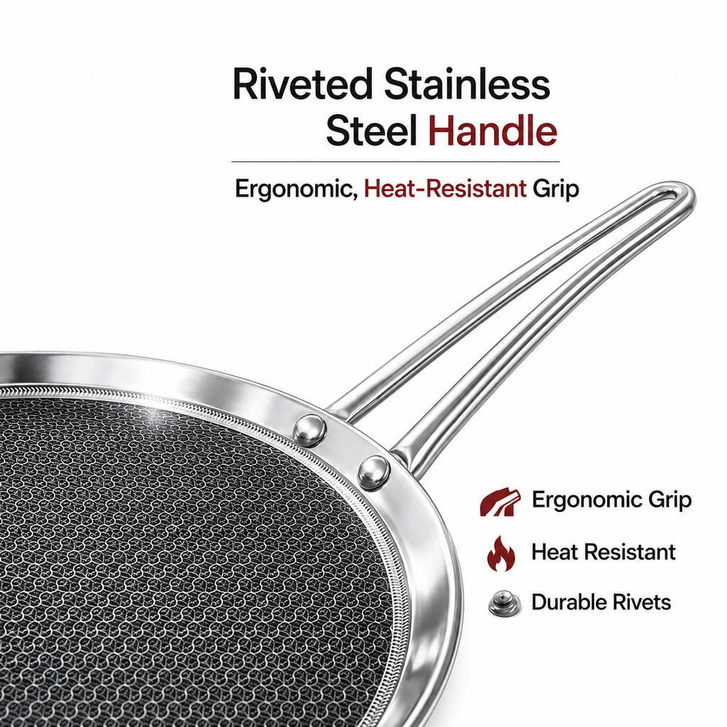 UPCW TRIPLY STAINLESS STEEL DOSA TAWA WITH HONEYCOMB PATTERN