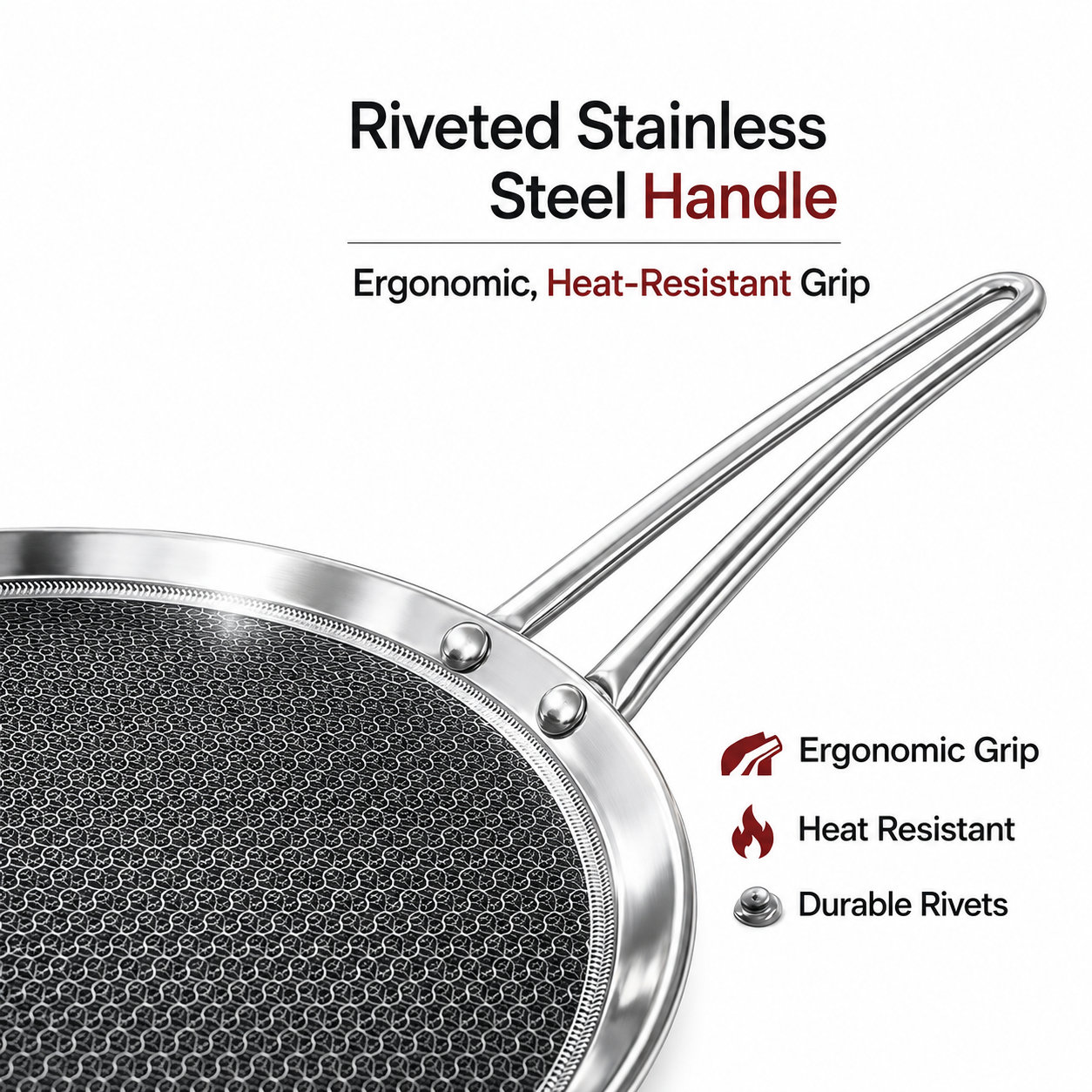 UPCW TRIPLY STAINLESS STEEL DOSA TAWA WITH HONEYCOMB PATTERN