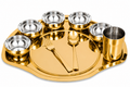 UPCW 9-PIECE MAHARAJA STAINLESS STEEL THALI SET WITH PVD FINISH