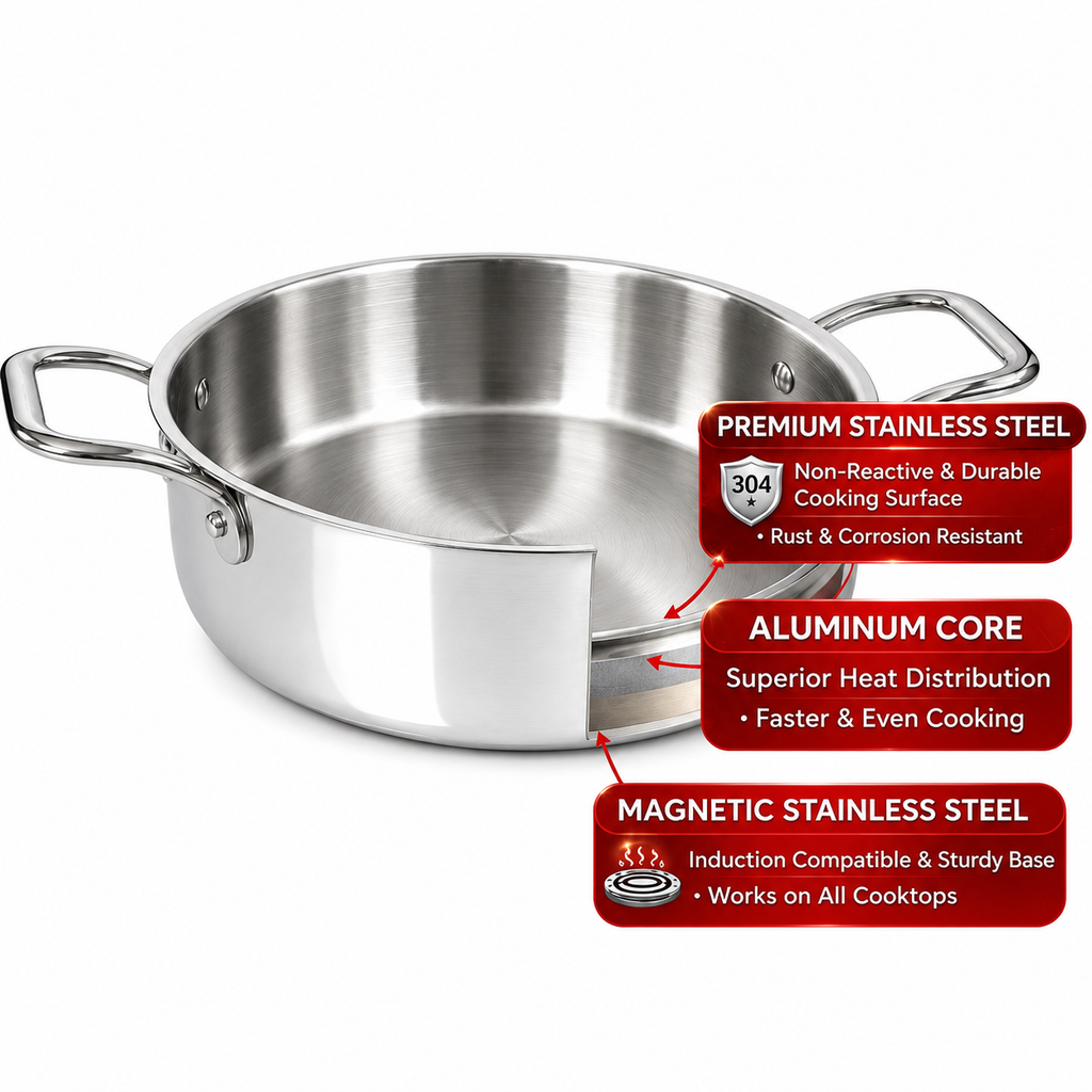 UPCW TRIPLY STAINLESS STEEL MINI SAUCE POT/MINI BIRYANI POT