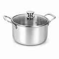 UPCW STAINLESS STEEL TRIPLY SAUCE POT/ BIRYANI POT WITH GLASS LID