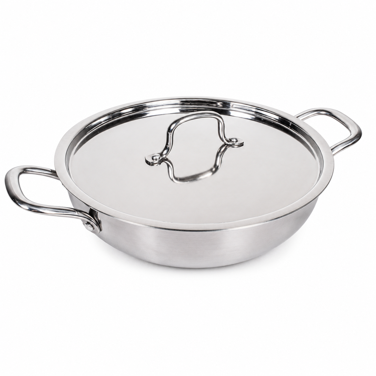 UPCW TRIPLY STAINLESS STEEL KADHAI WITH LID