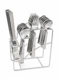 UPCW 24-PIECE HAND-HAMMERED CUTLERY SET WITH STEEL STAND