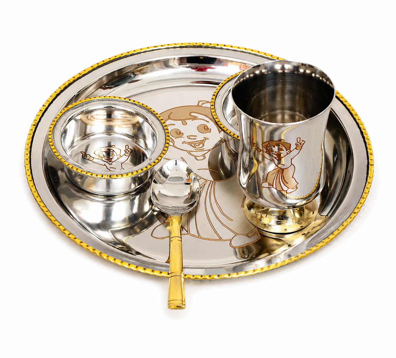 UPCW PREMIUM TWO-TONE KIDS THALI SET – 5 PIECES