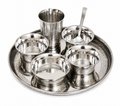 UPCW PREMIUM ETCHING DESIGN 7-PIECE STAINLESS STEEL THALI SET