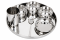 UPCW HAMMERED STAINLESS STEEL DINNER THALI SET – 7 PIECES