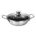 UPCW TRIPLY STAINLESS STEEL HONEYCOMB KADAI WITH GLASS LID