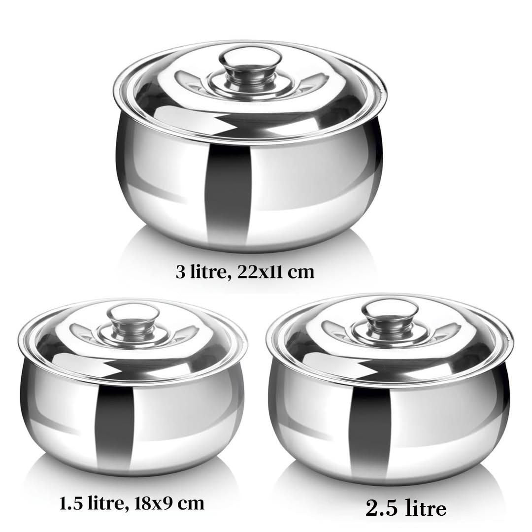 UPCW TRY PLY STAINLESS STEEL BELLY SHAPE CASSEROLE